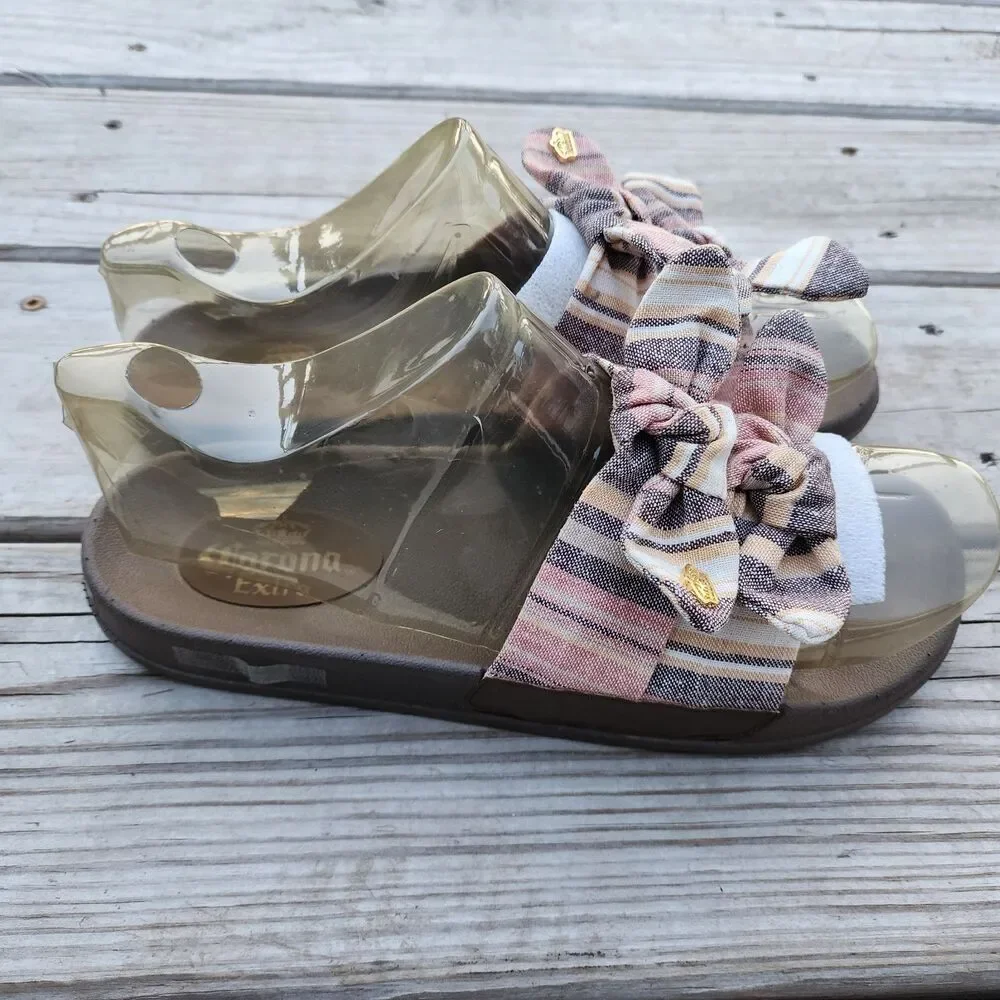 Corona Extra Womens Size 9-10 Sandals Flip Flops Slides Pink And Brown